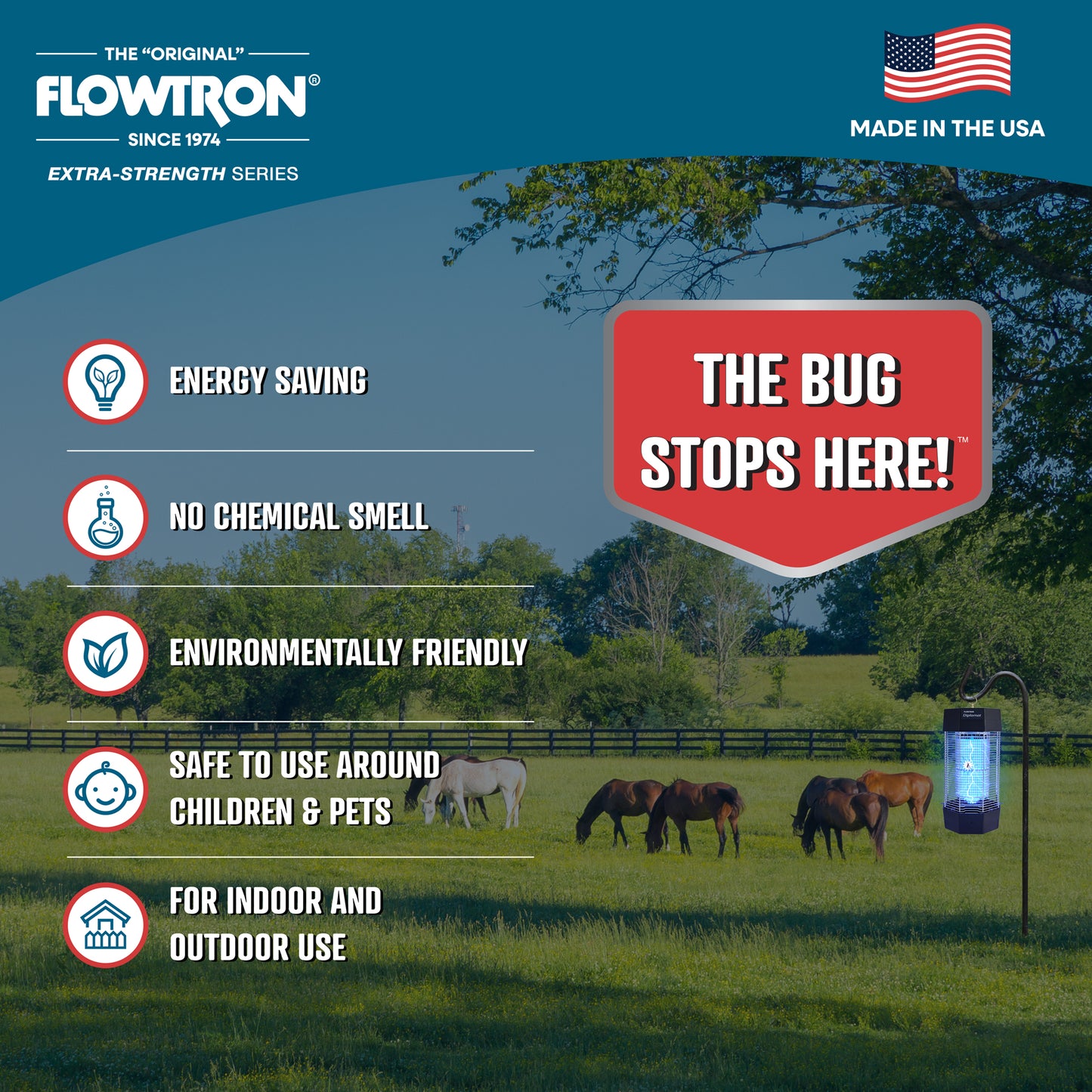 Flowtron 120W Indoor/Outdoor Bug Zapper, 2000 sq.ft / 2 Acre coverage