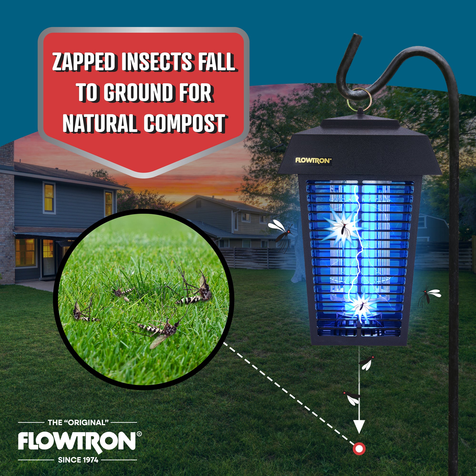 Reliable Bug Zapper for Outdoor Spaces 1 Acre Coverage Flowtron