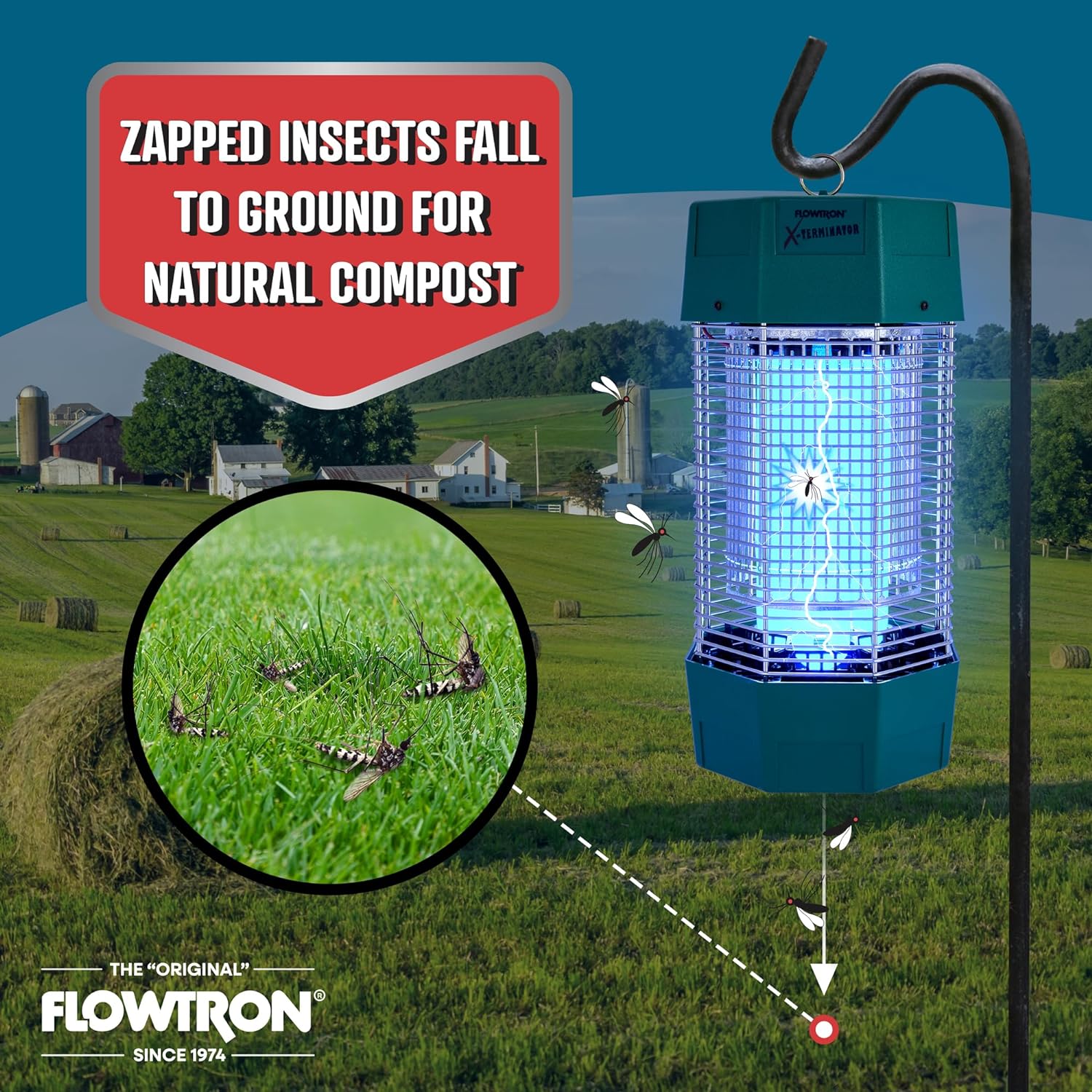 Insect Zapper Hanging Type Powerful Commercial Bug Zapper with 2 Acre Coverage | Flowtron