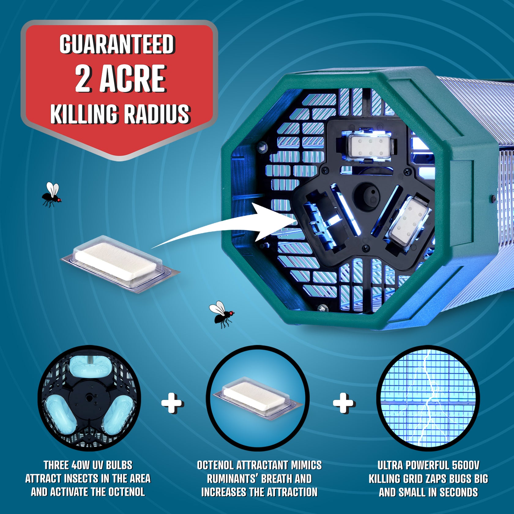 Powerful Commercial Bug Zapper with 2 Acre Coverage Flowtron