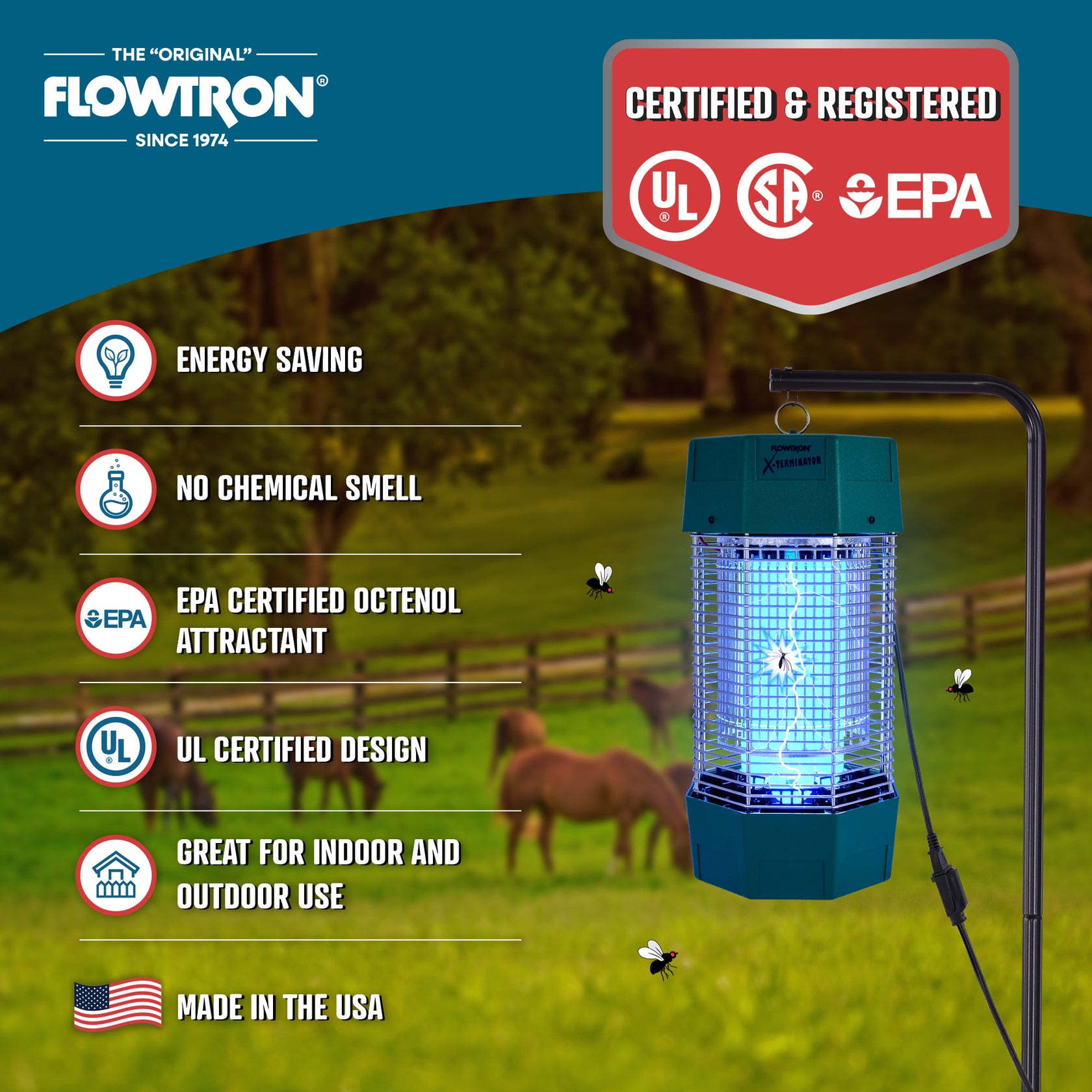 Powerful Commercial Bug Zapper with 2 Acre Coverage Flowtron