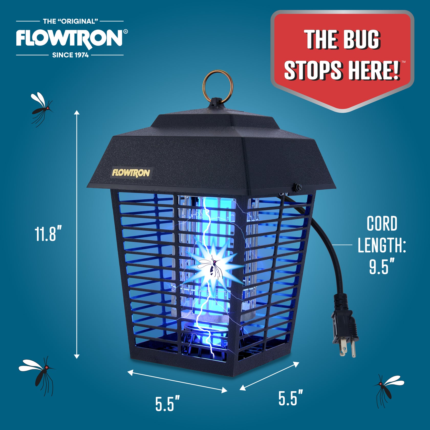 Powerful, Efficient Outdoor Bug Zapper | 1/2 Acre Coverage | Flowtron