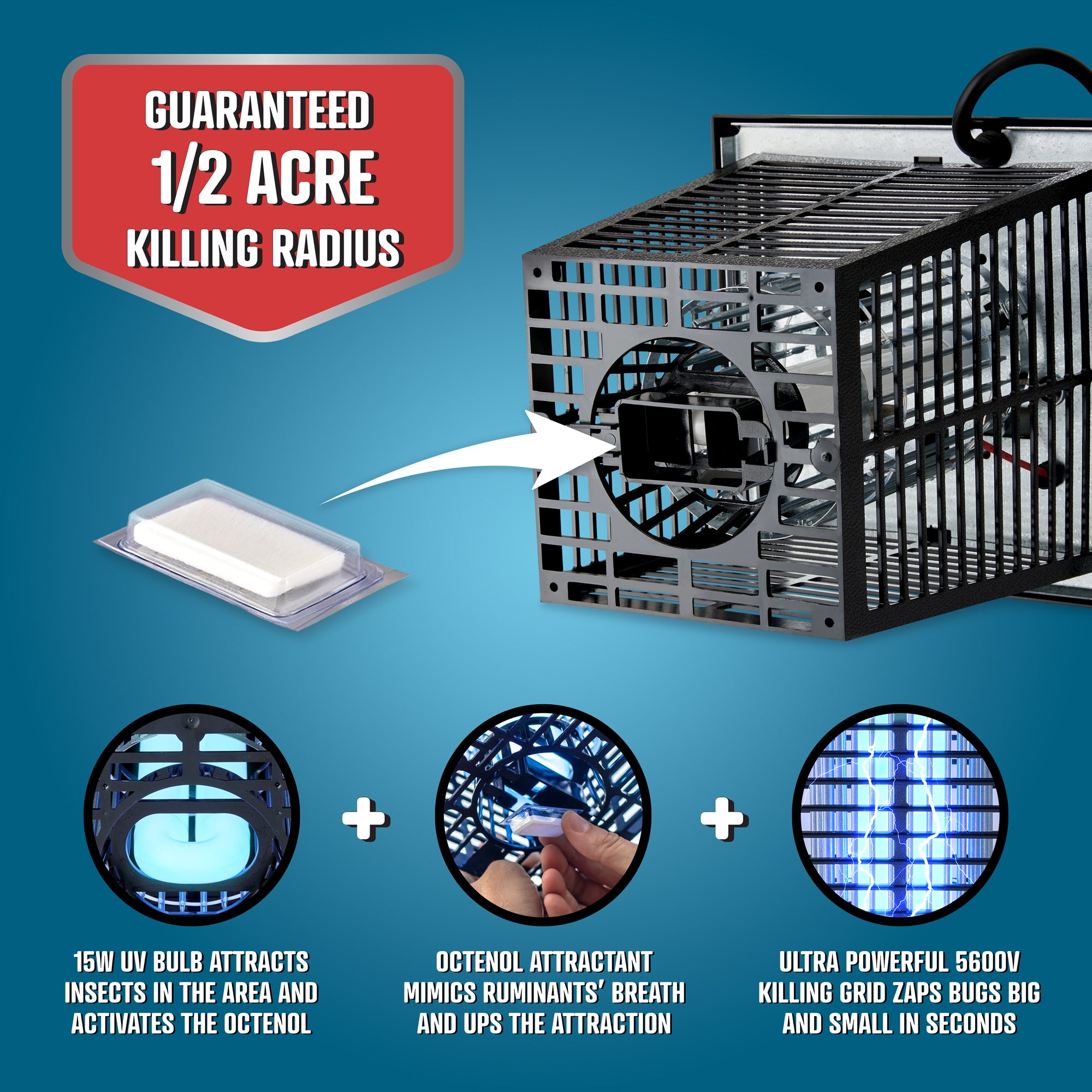 Powerful, Efficient Outdoor Bug Zapper | 1/2 Acre Coverage | Flowtron