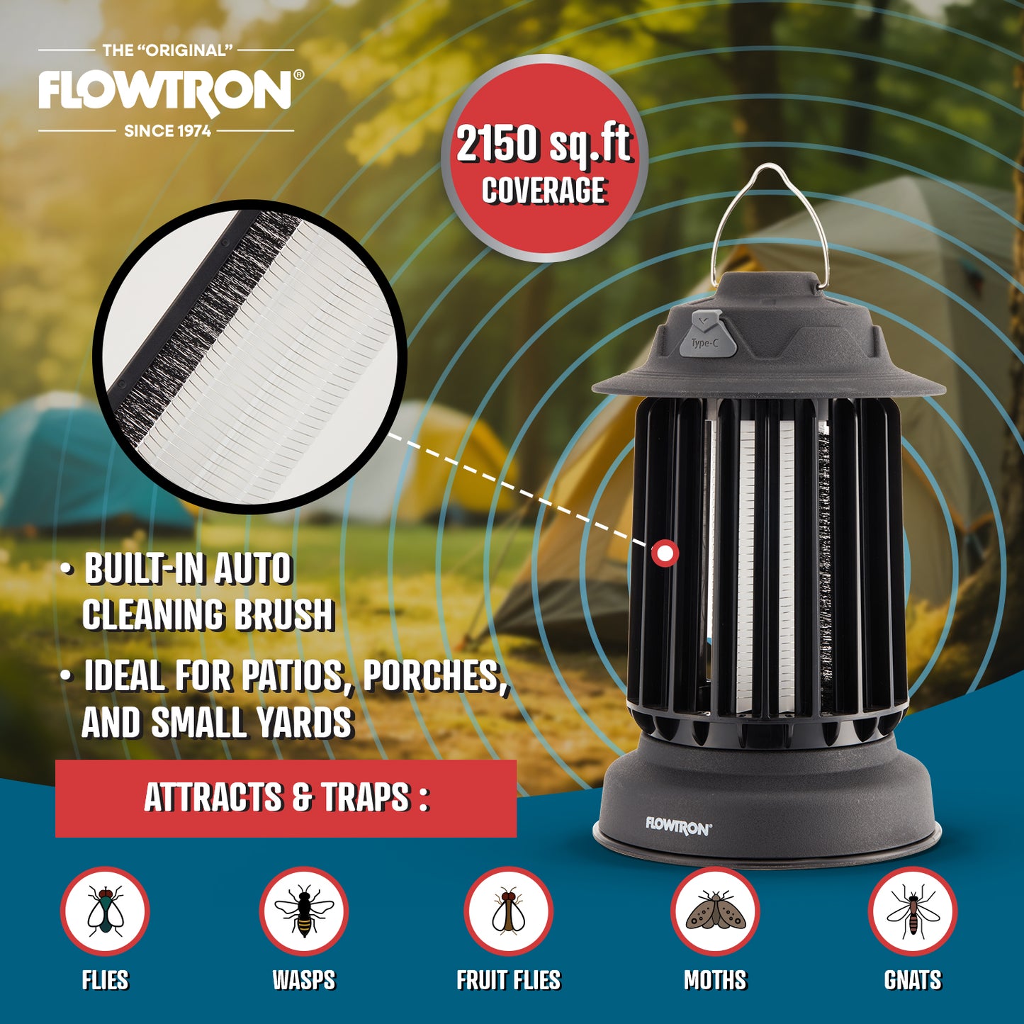 Flowtron Bug Zapper Lantern, 2150 sqft coverage