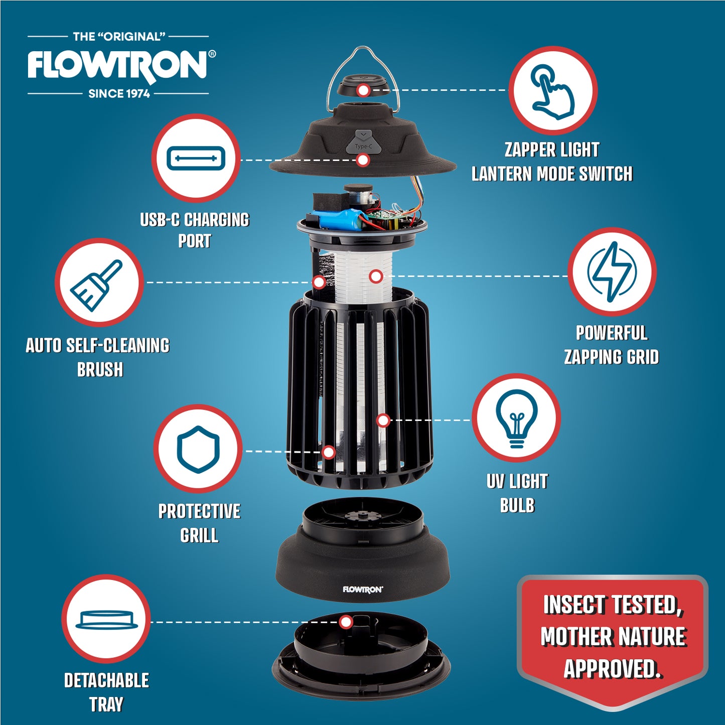 Flowtron Bug Zapper Lantern, 2150 sqft coverage