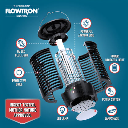 Flowtron Rechargeable Bug Zapper Lamp, 2150 sqft Coverage