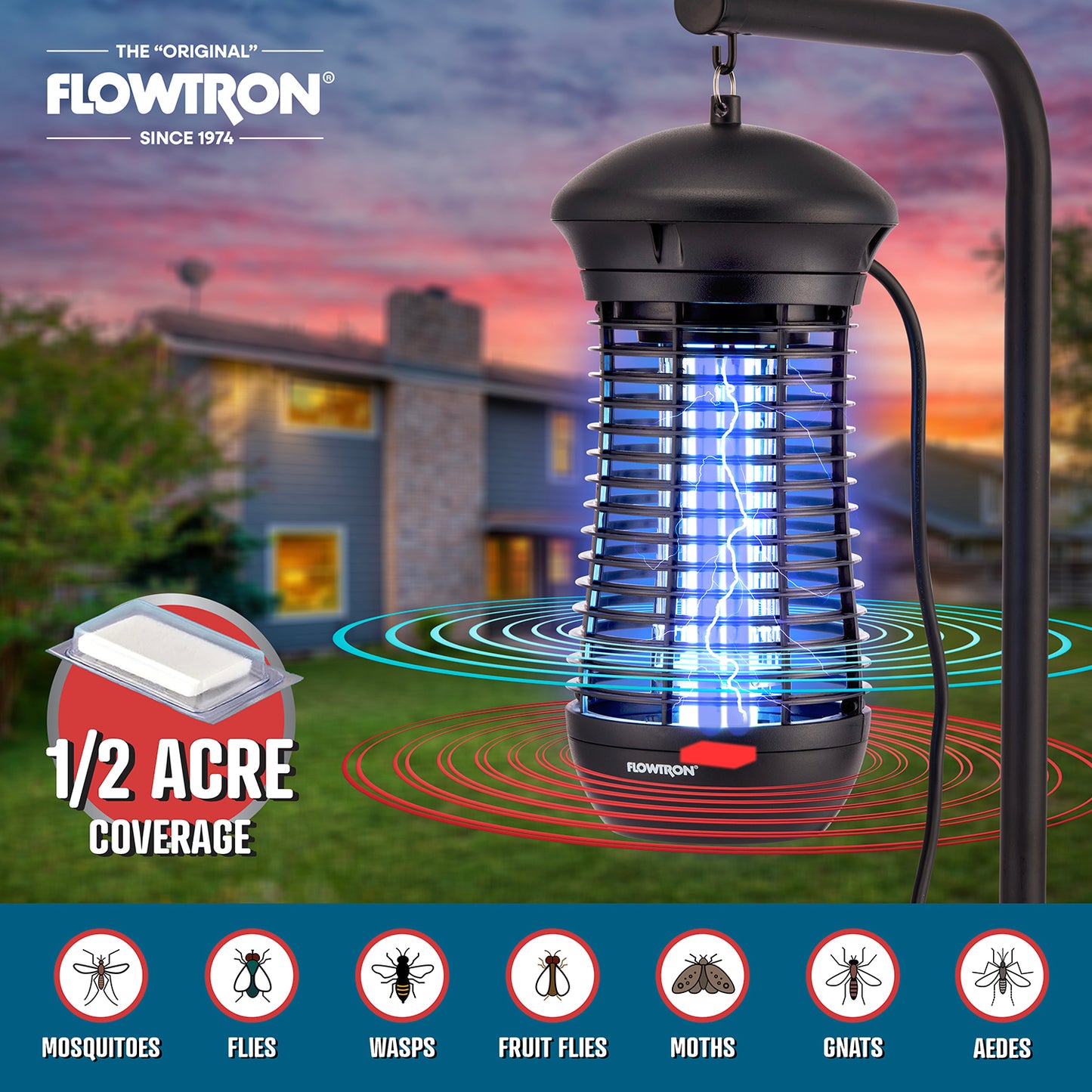 Flowtron Outdoor Bug Zapper, 1/2 acre coverage