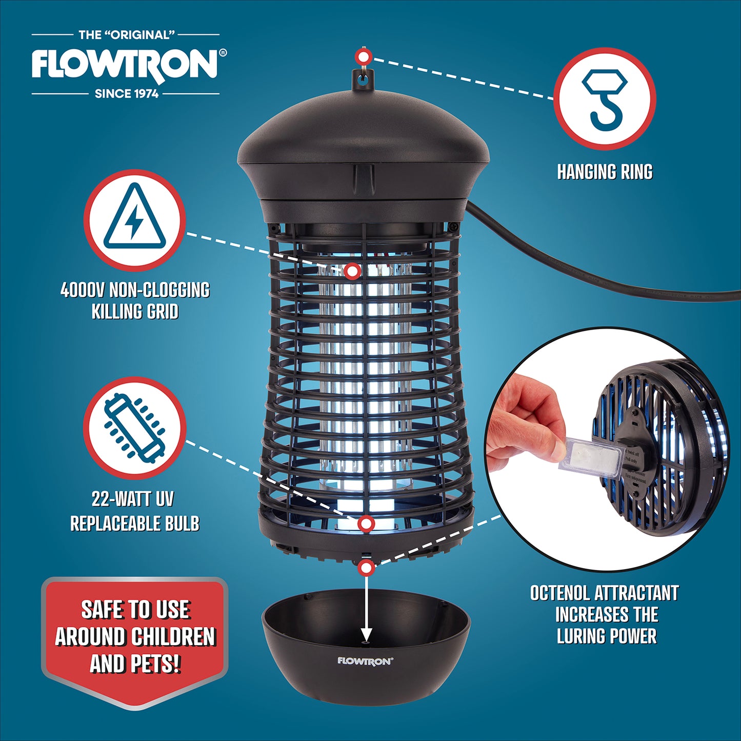 Flowtron Outdoor Bug Zapper, 1/2 acre coverage
