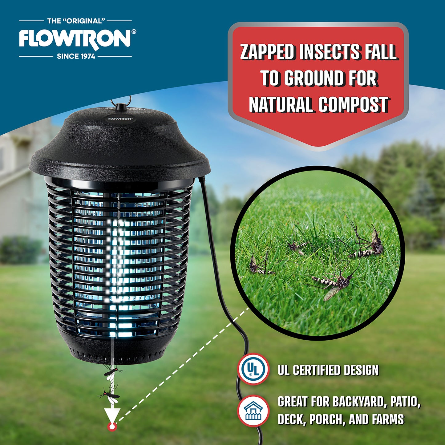 Flowtron Outdoor Bug Zapper, 2000 sq.ft coverage