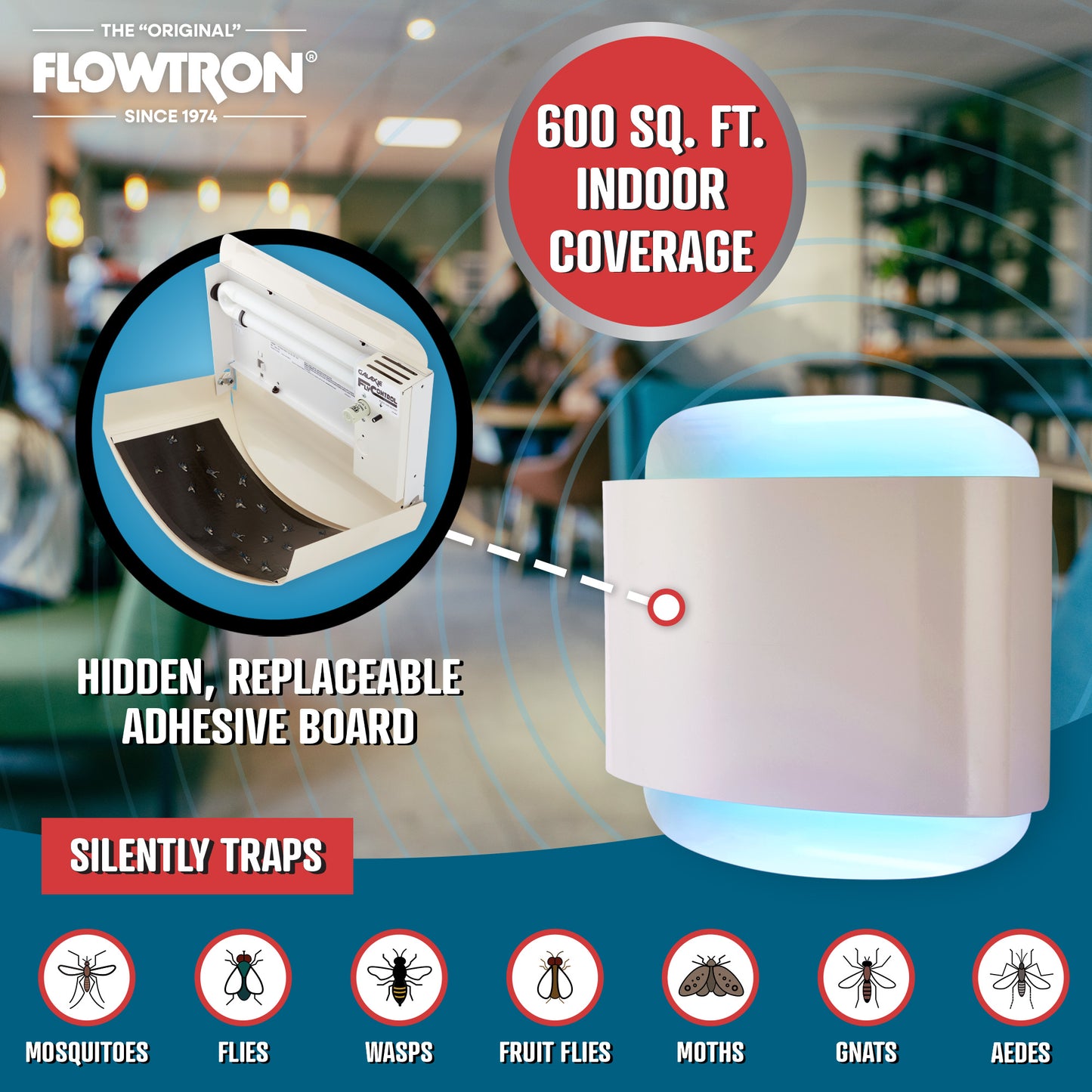 Flowtron 40W Indoor Sconce Fly Killer, 600 sq.ft coverage