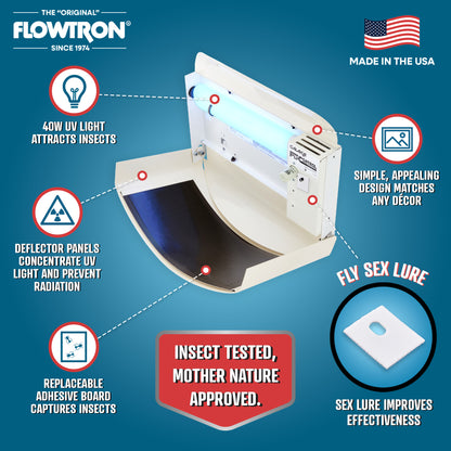 Flowtron 40W Indoor Sconce Fly Killer, 600 sq.ft coverage