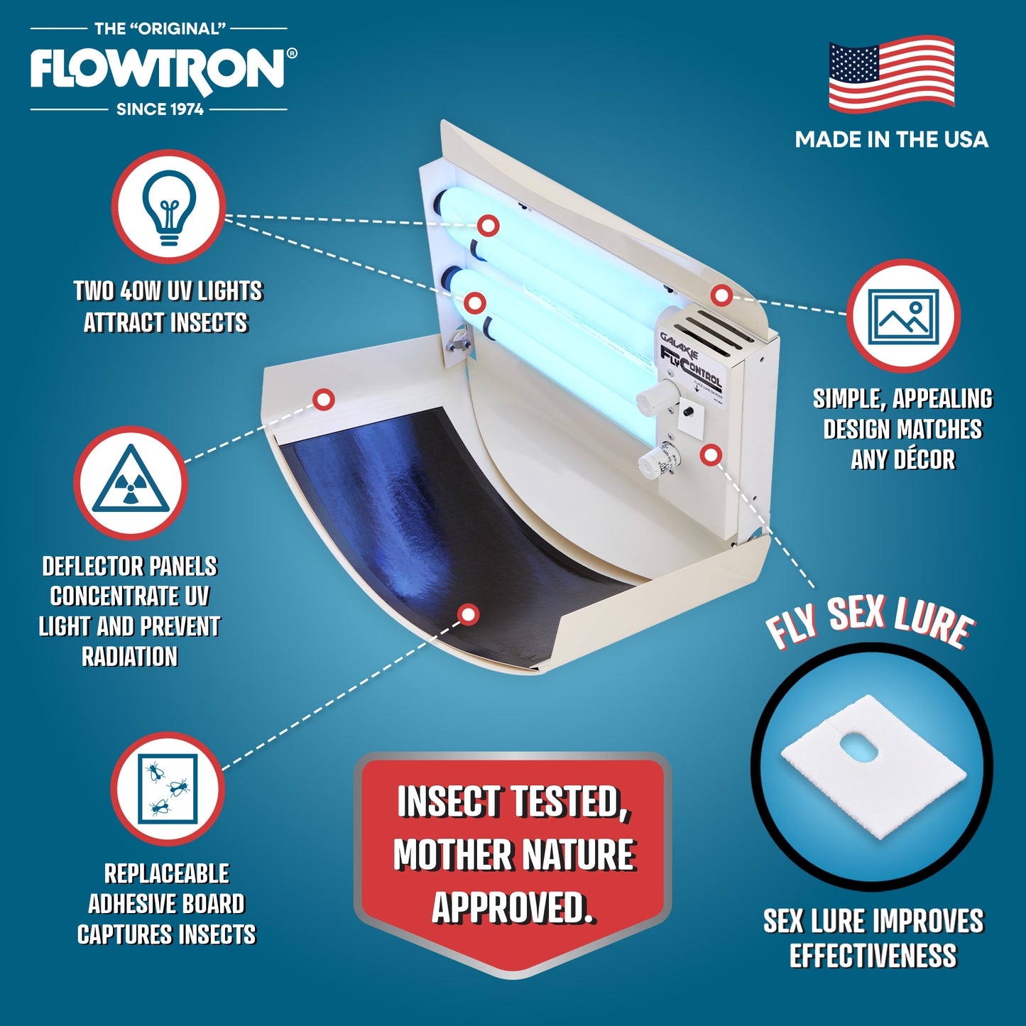 Flowtron 80W Indoor Sconce Fly Killer, 1200 sq.ft coverage