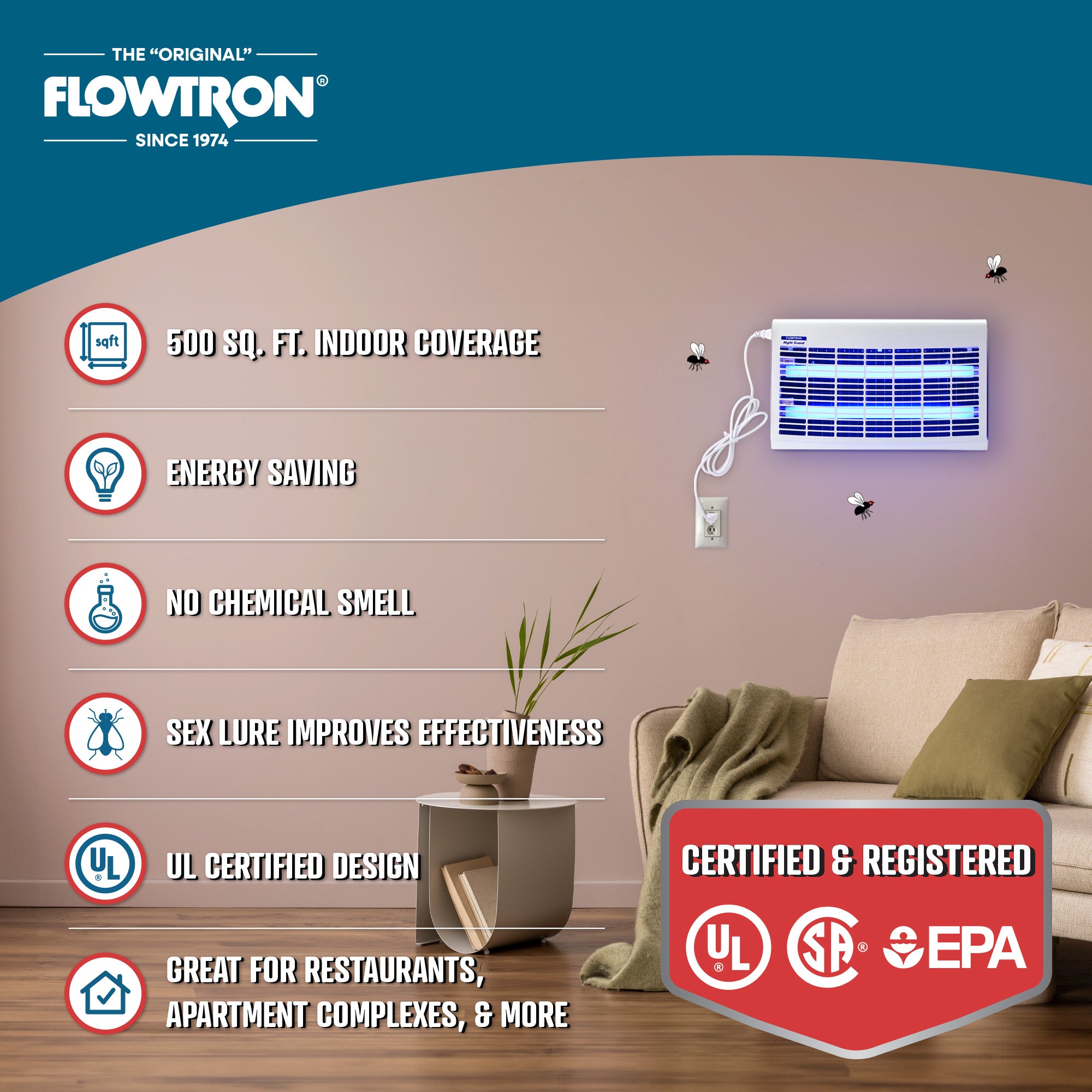 Powerful 30W Portable Bug Zapper | Flowtron