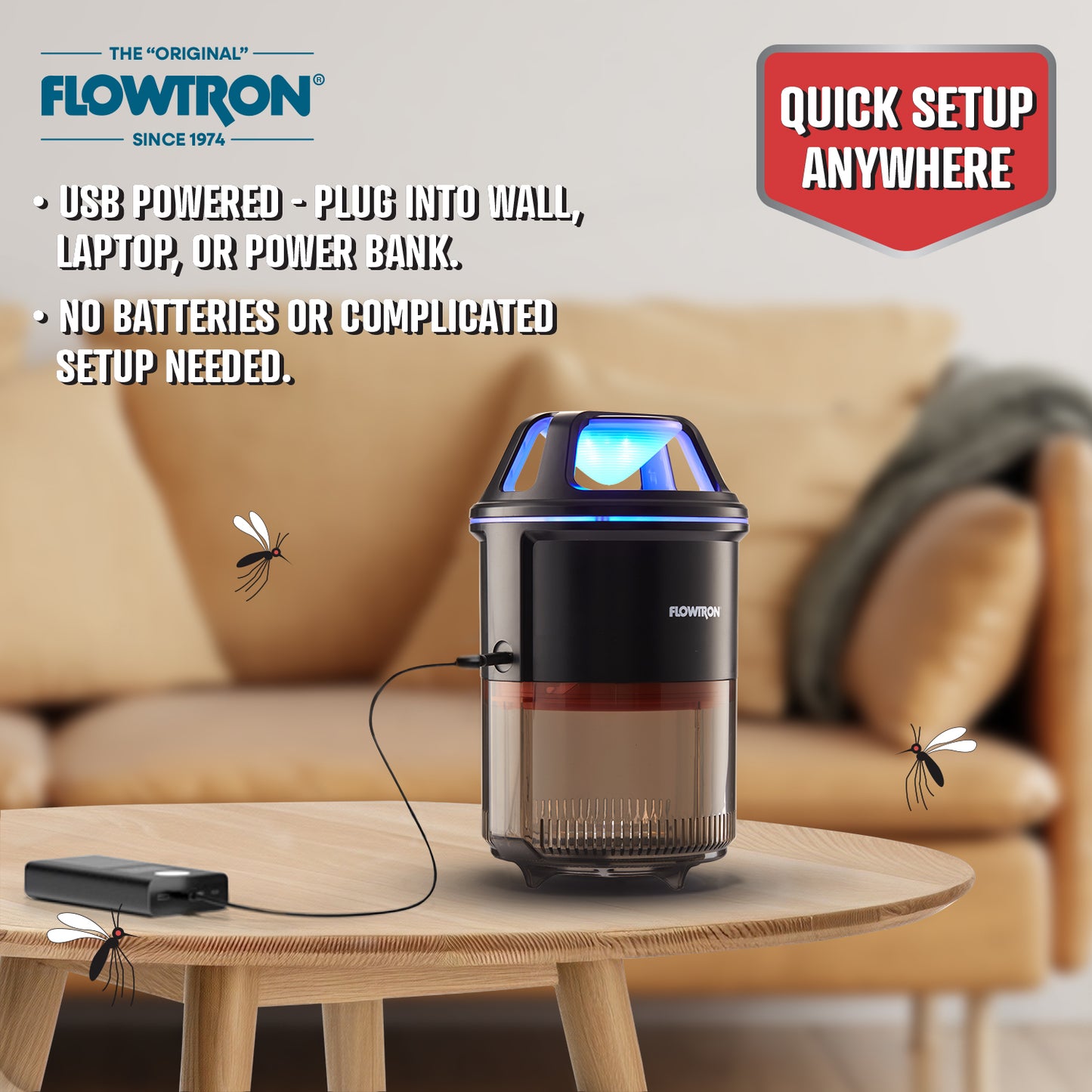 Flowtron Indoor Bug Trap, 860 sqft coverage