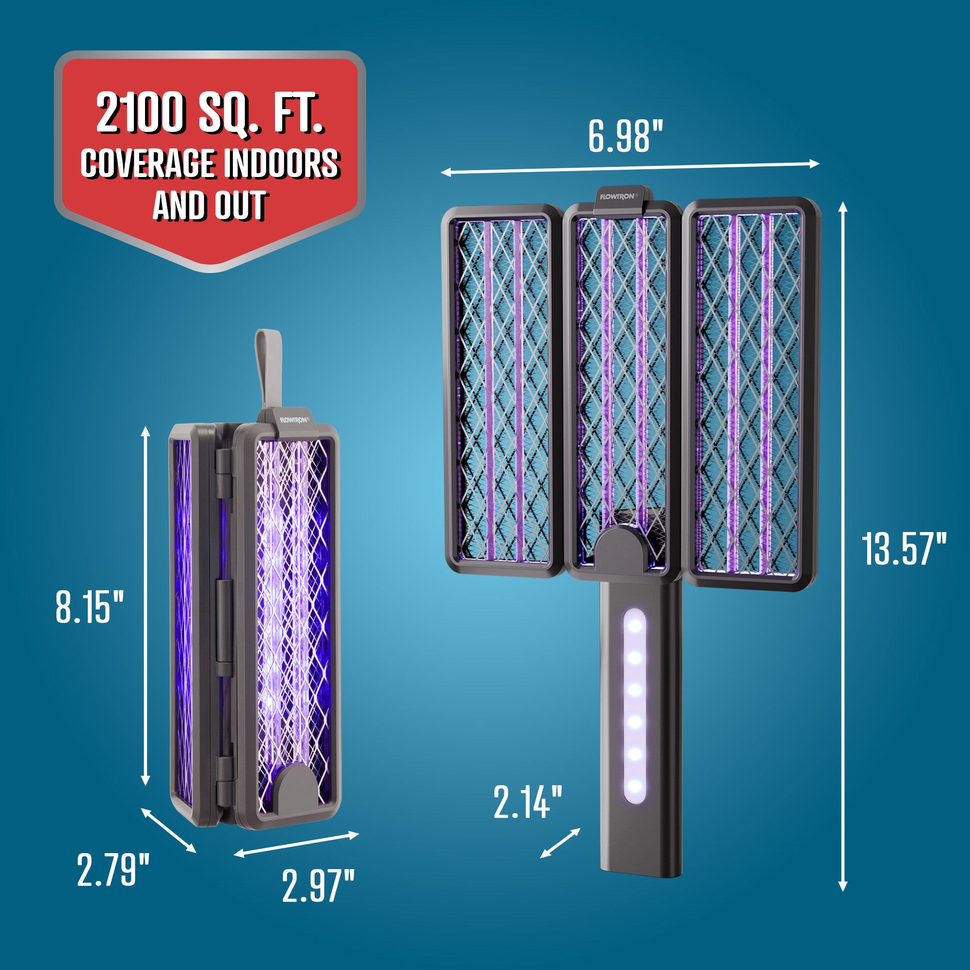 Raid Bug Zapper Racket Tri-Fold Bug Zapper Racket – Portable & Powerful | Flowtron